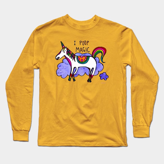 I Poop Magic Long Sleeve T-Shirt by JJ Barrows 